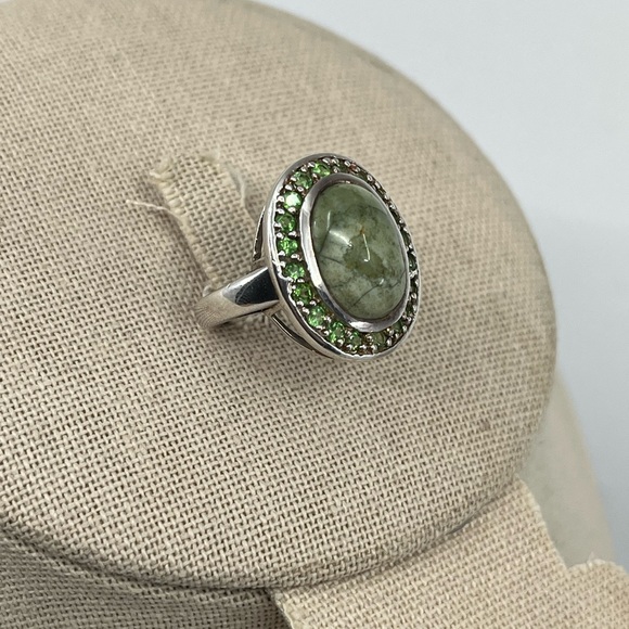 Vintage Sterling Silver Ring with Serpentine Gemstone – Size 6.5 - Picture 6 of 15